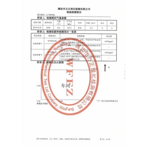 濟寧金漢斯環(huán)保材料有限公司2018年檢測報告